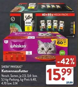 Aldi Süd SHEBA/WHISKAS Katzennassfutter Angebot