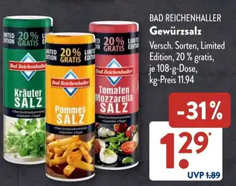 Aldi Süd BAD REICHENHALLER Gewürzsalz Angebot
