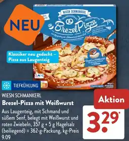 Aldi Süd WIESN SCHMANKERL Brezel-Pizza mit Weißwurst Angebot