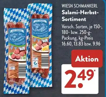 Aldi Süd WIESN SCHMANKERL Salami-Herbst- Sortiment Angebot