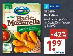 Aldi Süd ALPENHAIN Back-Käse Angebot