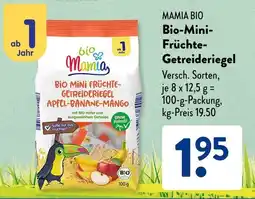 Aldi Süd MAMIA BIO Bio-Mini- Früchte- Getreideriegel Angebot