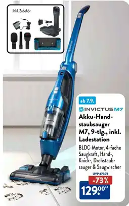 Aldi Süd INVICTUS M7 Akku-Hand- staubsauger M7, 9-tlg., inkl. Ladestation Angebot