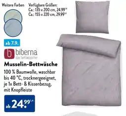 Aldi Süd biberna Musselin-Bettwäsche Angebot