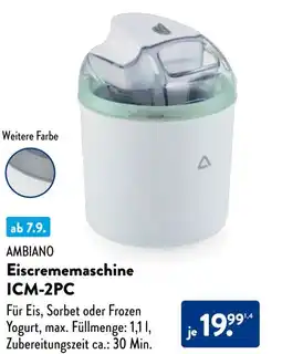 Aldi Süd AMBIANO Eiscrememaschine ICM-2PC Angebot