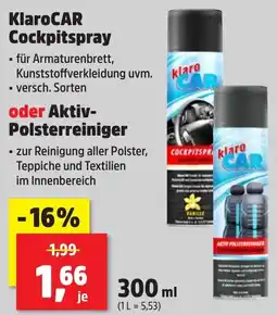 Thomas Philipps KlaroCAR Cockpitspray oder Aktiv- Polsterreiniger Angebot