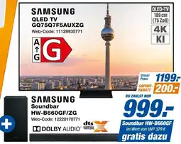 Expert SAMSUNG QLED TV GQ75Q7F5AUXZG und Soundbar HW-B660GF/ZG Angebot