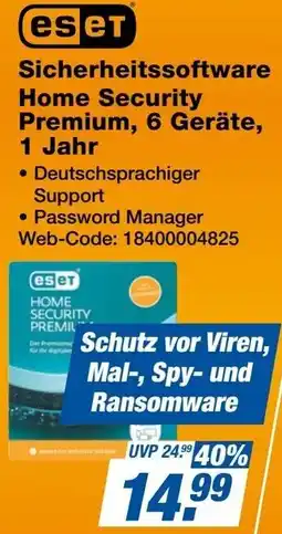 Expert es eт Sicherheitssoftware Home Security Premium, 6 Geräte, 1 Jahr Angebot