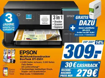 Expert EPSON Multifunktionsdrucker EcoTank ET-2951 Angebot