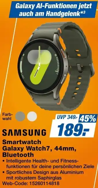 Expert SAMSUNG Smartwatch Galaxy Watch7, 44mm, Bluetooth Angebot