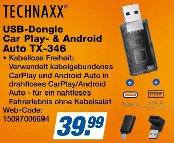 Expert TECHNAXX USB-Dongle Car Play- & Android Auto TX-346 Angebot