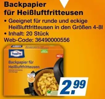Expert Toppits Backpapier für Heißluftfritteusen Angebot