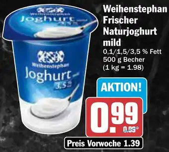 AEZ Weihenstephan Frischer Naturjoghurt mild Angebot