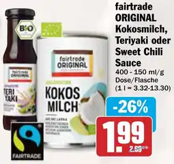AEZ fairtrade ORIGINAL Kokosmilch, Teriyaki oder Sweet Chili Sauce Angebot