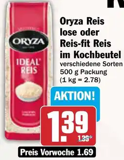 AEZ Oryza Reis lose oder Reis-fit Reis im Kochbeutel Angebot