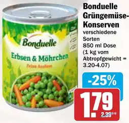 AEZ Bonduelle Grüngemüse Konserven Angebot