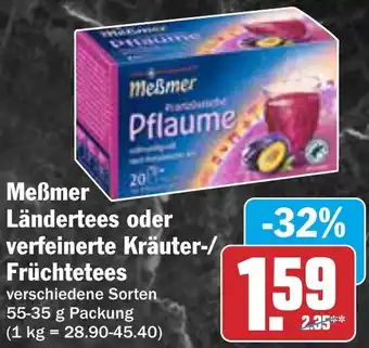 AEZ Meßmer Ländertees oder verfeinerte Kräuter-/ Früchtetees Angebot