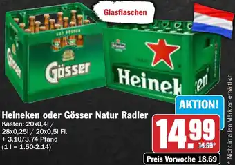 AEZ Heineken oder Gösser Natur Radler Angebot