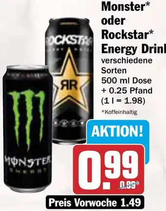AEZ Monster oder Rockstar Energy Drink Angebot