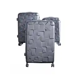Netto Marken-Discount 3 Tlg. Koffer-Set - ABS Hartschale mit 4 Rädern 360° drehbar Anthrazit Angebot