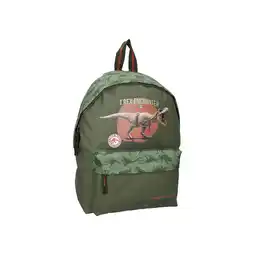 Netto Marken-Discount Jurassic World Schulrucksack Grüner Rucksack Tasche mit Dino-Motiv Angebot