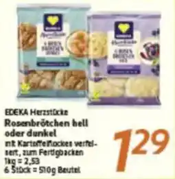 inkoop EDEKA Herzstücke Rosenbrötchen hell oder dunkel Angebot