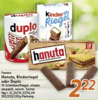 inkoop Ferrero Hanuta, Kinderriegel oder Duplo Angebot