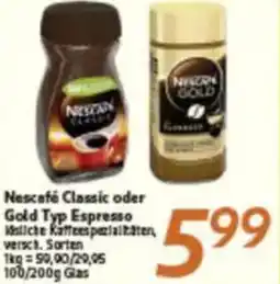inkoop Nescafé Classic oder Gold Typ Espresso Angebot