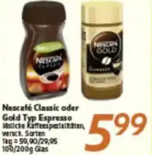 inkoop Nescafé Classic oder Gold Typ Espresso Angebot