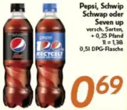 inkoop Pepsi, Schwip Schwap oder Seven Up Angebot