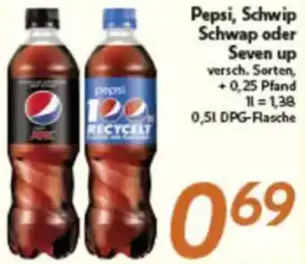inkoop Pepsi, Schwip Schwap oder Seven Up Angebot