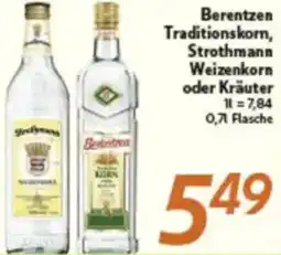 inkoop Berentzen Traditionskorn, Strothmann Weizenkorn oder Kräuter Angebot