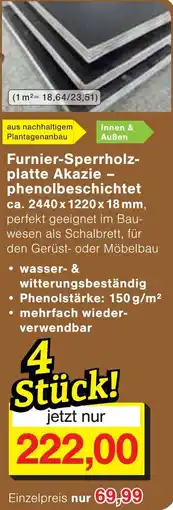 Jawoll Furnier-Sperrholzplatte Akazie phenolbeschichtet Angebot
