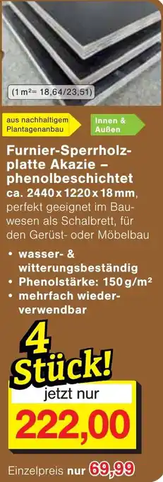 Jawoll Furnier-Sperrholzplatte Akazie phenolbeschichtet Angebot