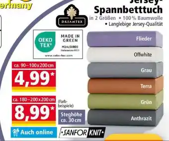 Norma Jersey Spannbetttuch Angebot