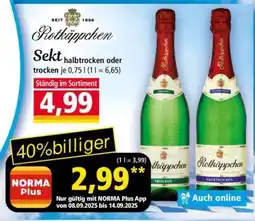Norma Rotkäppchen Sekt halbtrocken oder trocken Angebot