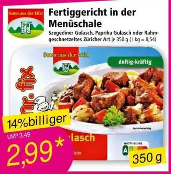 Norma Fertiggericht in der Menüschale Angebot
