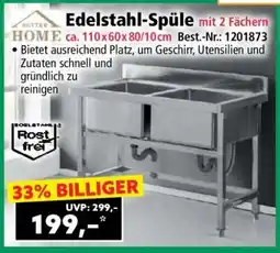 Norma Edelstahl-Spüle mit 2 Fächern Angebot