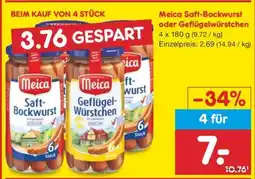 Netto Marken-Discount Meica Saft-Bockwurst oder Geflügelwürstchen Angebot