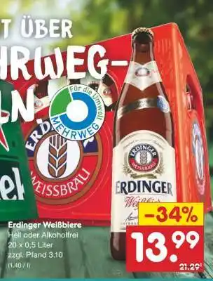 Netto Marken-Discount Erdinger Weißbiere Angebot