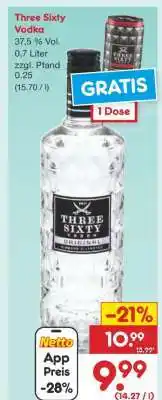 Netto Marken-Discount Three Sixty Vodka Angebot