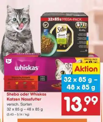 Netto Marken-Discount Sheba oder Whiskas Katzen Nassfutter Angebot