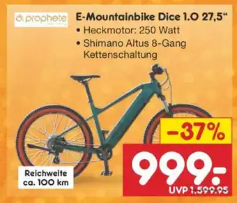 Netto Marken-Discount E-Mountainbike Dice 1.0 27,5“ Angebot