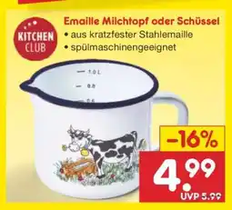 Netto Marken-Discount Emaille Milchtopf oder Schüssel Angebot