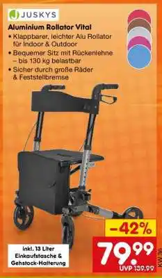 Netto Marken-Discount Aluminium Rollator Vital Angebot