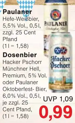 Jawoll Paulaner oder Dosenbier Angebot