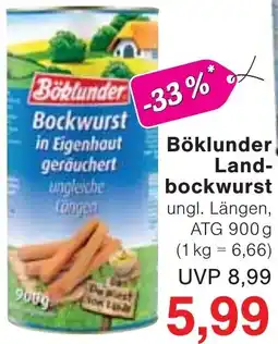 Jawoll Böklunder Landbockwurst Angebot