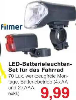 Jawoll Filmer LED-Batterieleuchten Set für das Fahrrad Angebot