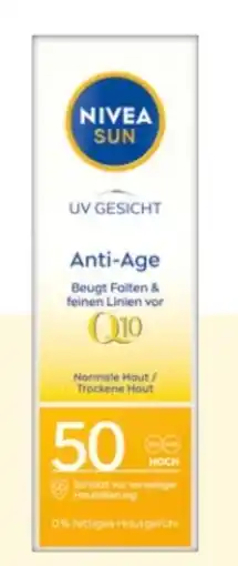 Rossmann Nivea Sun UV Gesicht Anti-Age Q10 LSF 50 Angebot
