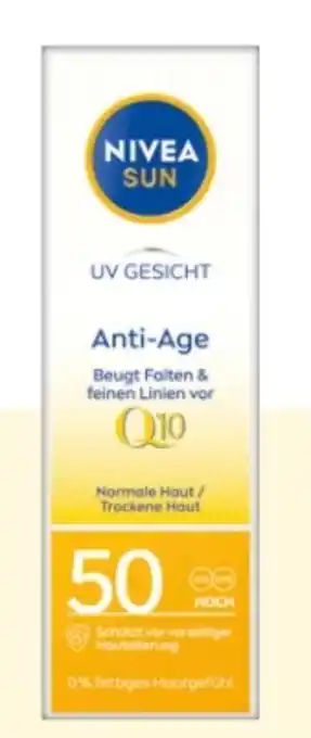 Rossmann Nivea Sun UV Gesicht Anti-Age Q10 LSF 50 Angebot